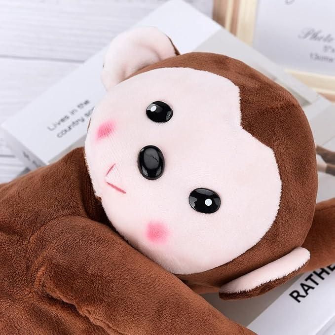 Cute car tissue holder designed as a monkey plush toy, perfect for keeping tissues handy